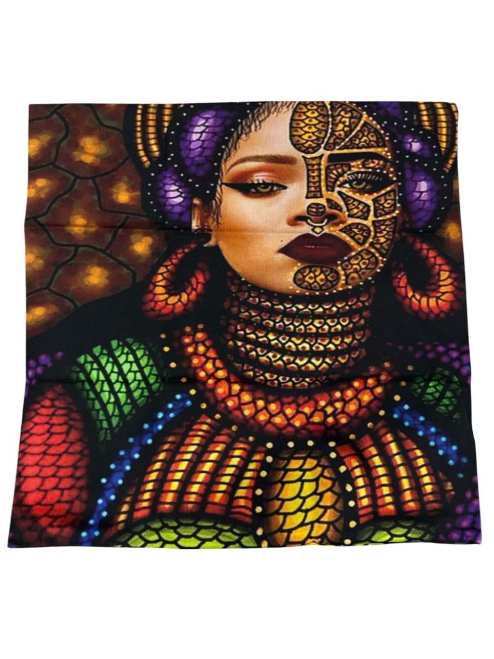African American Art Pillow Cover 18x18 Inches Vibrant Multicolor Design Decorat
